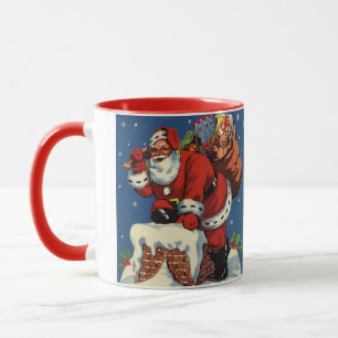 Oud Kerstmis, Kerstman gaat schoorsteen af met spe Mok