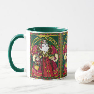 Oud Kerstmis, Kerstman met Hulstblaadjes Mok