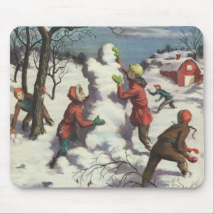 Oud Kerstmis, Kinderen Sneeuwbalgevecht Muismat