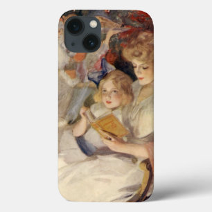 Oud Kerstmis, moeder leest bedtijdverhaal iPhone 13 Hoesje