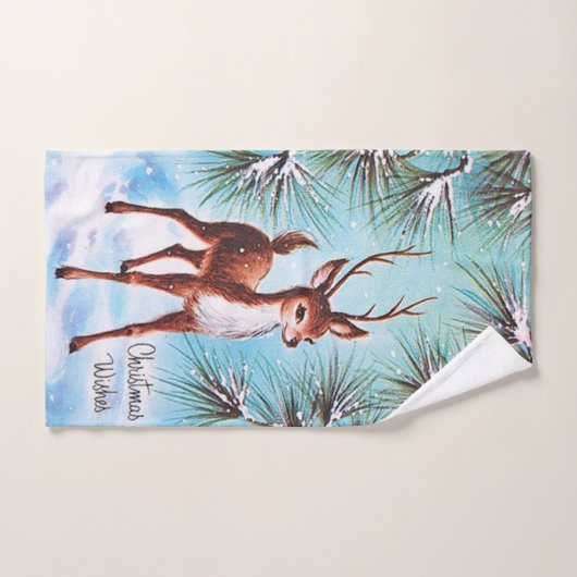 Oud Kerstmis Rendier Dennenbomen Bad Handdoek (Handdoek)