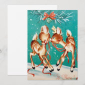 Oud Kerstmis Rendier Liefde Feestdagenkaart (Voorkant / Achterkant)