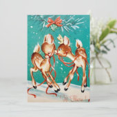Oud Kerstmis Rendier Liefde Feestdagenkaart (Staand voorkant)