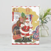 Oud Kerstmis, Retro uitnodiging Kerstman (Staand voorkant)