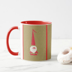 Oud Kerstmis, Schattige Kerstman Kabouter op Goud Mok