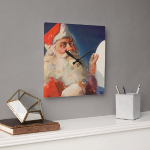 Oud Kerstmis, Sinterklaas Stoute Nette Lijst Vierkante Klok