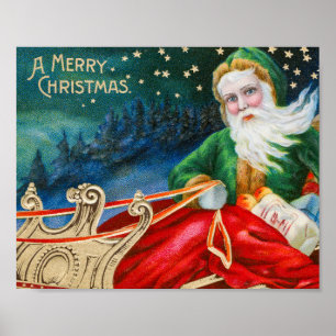 Oud Kerstmis Vakantie Poster