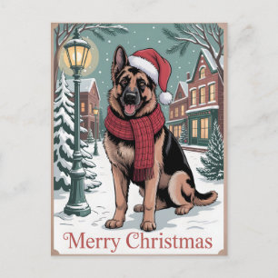 Oud Kerstmis van Duitse Herder Briefkaart