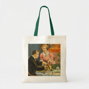 Oud Kerstmis, Victoriaans familiediner Tote Bag