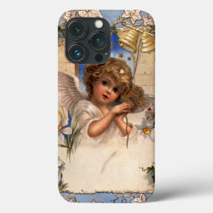 Oud Kerstmis, Victoriaanse engel met gouden bellen iPhone 13 Pro Hoesje