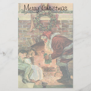 Oud Kerstmis, Victoriaanse Kerstman Kinderen Briefpapier