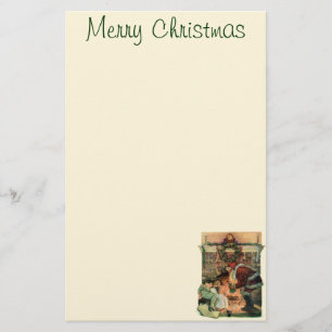 Oud Kerstmis, Victoriaanse Kerstman Kinderen Briefpapier