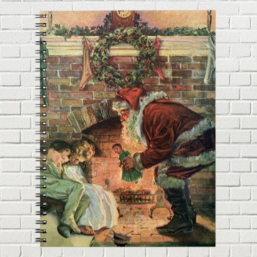 Oud Kerstmis, Victoriaanse Kerstman Kinderen Notitieboek