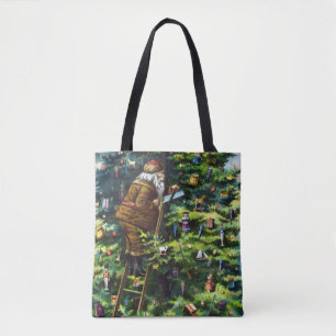 Oud Kerstmis, Victoriaanse Kerstman met Kerstboom Draagtas