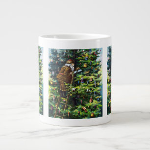 Oud Kerstmis, Victoriaanse Kerstman met Kerstboom Extra Grote Beker