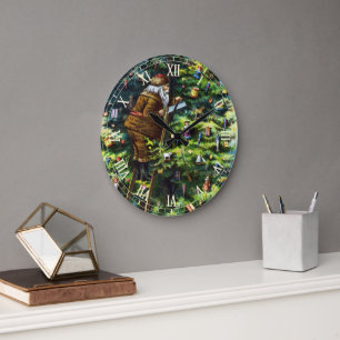 Oud Kerstmis, Victoriaanse Kerstman met Kerstboom Grote Klok