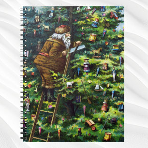 Oud Kerstmis, Victoriaanse Kerstman met Kerstboom Notitieboek