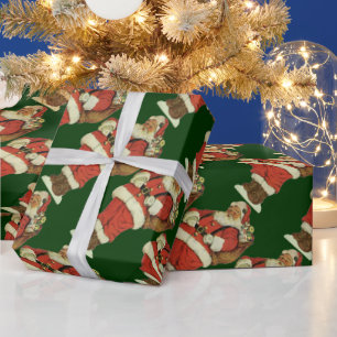 Oud Kerstmis, Victoriaanse Kerstman met Speelgoed Cadeaupapier