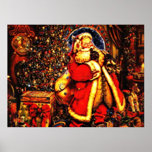 Oud Kerstmis Victoriaanse Kerstman Poster