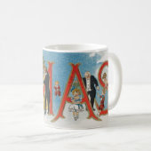 Oud Kerstmisfeest in Victoriaanse stijl, een vroli Koffiemok (Voorkant rechts)