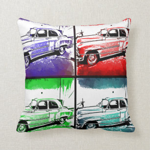 Oud Klassieke Waterverf Pop Art Print Kussen