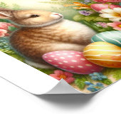 Oud Konijn in de Tuin Pasen Poster (Hoek)