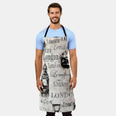  oud krantenartikel London grunge collage Schort (Gedragen)