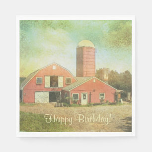Oud land Barn Birthday Servet