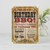 Oud- Land Verjaardag BBQ Party Kaart (Staand voorkant)