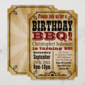 Oud- Land Verjaardag BBQ Party Kaart (Voorkant / Achterkant)