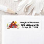 Oud Macdonald Boerderij Barn Adreslabel Etiket (Insitu)