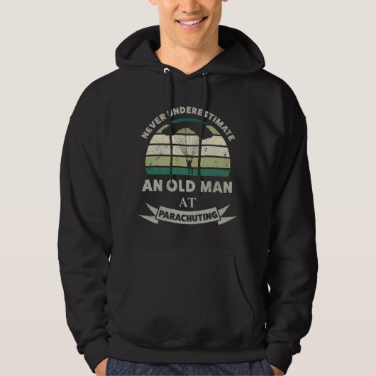 Oud Man bij Parachuting Funny Dad Gift Hoodie (Voorkant)