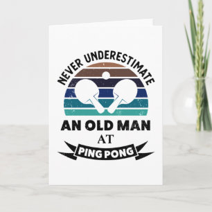 Oud Man bij Ping Pong Funny table tennis Gift Dads Kaart