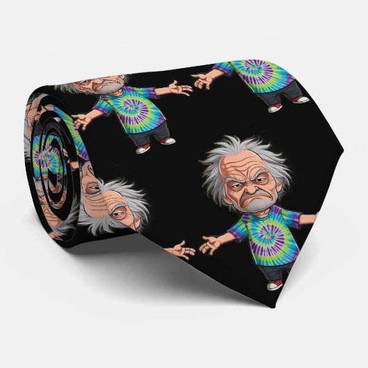 Oud man Chibi met uitgestrekte armen Stropdas (Opgerold)