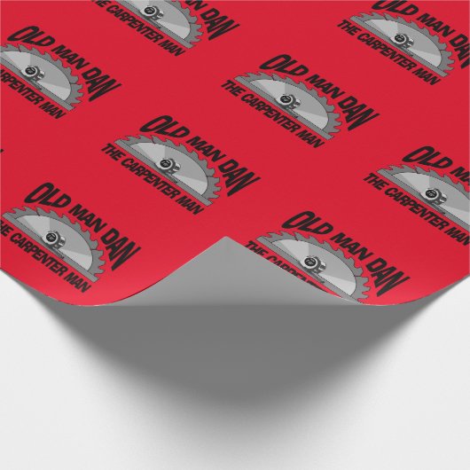 Oud Man Dan Carpenter Man Lumber Builder Funny Cadeaupapier (Hoek)