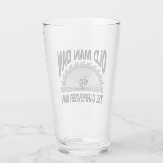 Oud Man Dan Carpenter Man Lumber Builder Funny Glas (Achterkant)