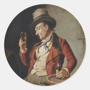 Oud Man Drink bietenverf Ronde Sticker
