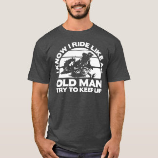 Oud Man Funny Dirtbike Motocross ontwerp T-shirt