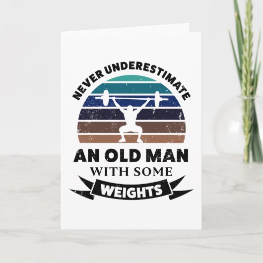 Oud Man gewicht Funny Gift Pap Kaart (Voorkant)