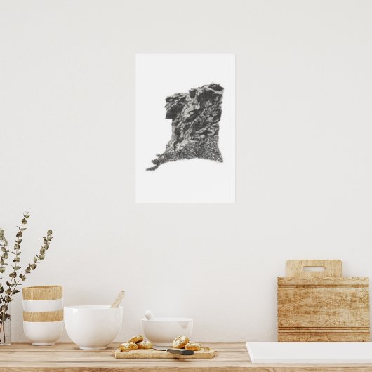 Oud Man in de bergen, NH - Pen Sketch Print (Keuken)