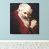 Oud Man in een rode kat (kerstmis) Canvas Afdruk (Insitu (Houten vloer))