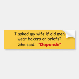 Oud Man is afhankelijk van Bumpersticker
