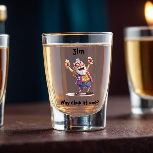 Oud Man kleurrijke feestlegende Shot Glas