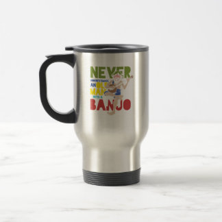 Oud Man met banjo Country Music Bluegrass Gift Reisbeker
