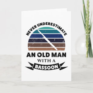 Oud Man met Bassoon Funny Gift Dad Kaart