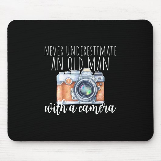 Oud Man met camera Muismat (Voorkant)