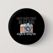 Oud Man met camera Ronde Button 5,7 Cm (Voorkant)