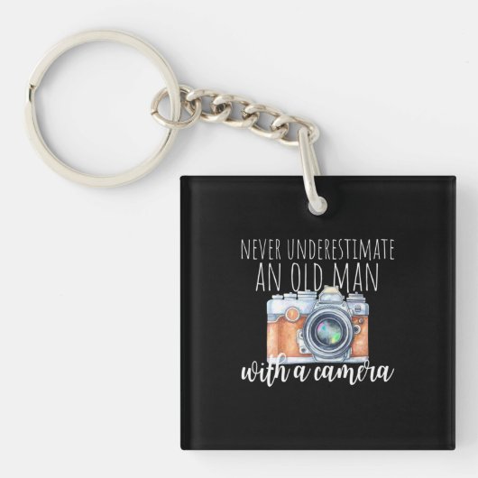 Oud Man met camera Sleutelhanger (Voorkant)