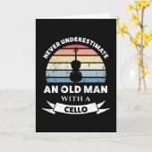 Oud Man met Cello Funny Gift Dad Kaart (Gele Bloem)