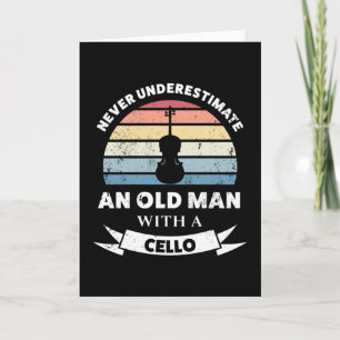 Oud Man met Cello Funny Gift Dad Kaart